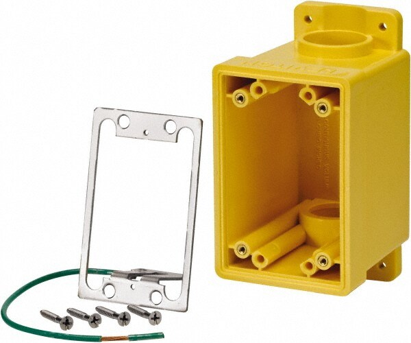 Electrical Outlet Box: Polyvinylchloride, Rectangle, 6" OAH, 3.13" OAW, 3-1/2" OAD, 1 Gang