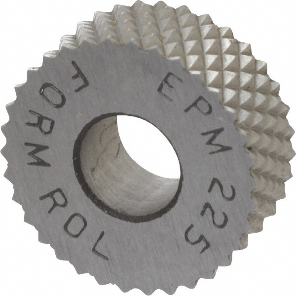 Made in USA EPM-225 Standard Knurl Wheel: 1/2" Dia, 90 ° Tooth Angle, 25 TPI, Diamond, High Speed Steel Image