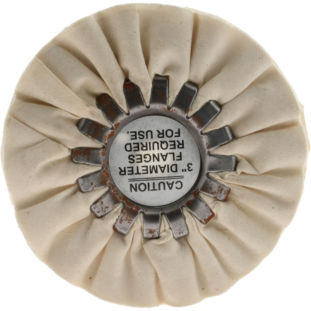 Unmounted Bias Buffing Wheel: 5" Dia, 1/2" Thick, 1/2" Arbor Hole Dia