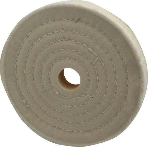 Unmounted Concentric Sewn Buffing Wheel: 6" Dia, 1" Thick, 1" Arbor Hole Dia