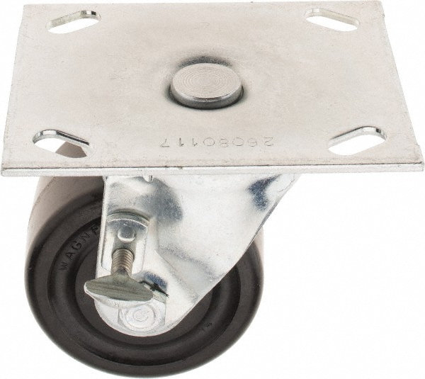 E.R. Wagner - Swivel Top Plate Caster: Phenolic, 3″ Wheel Dia, 1-3