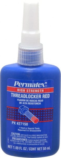Permatex. 27150 Threadlocker: Red, Liquid, 50 mL, Bottle 