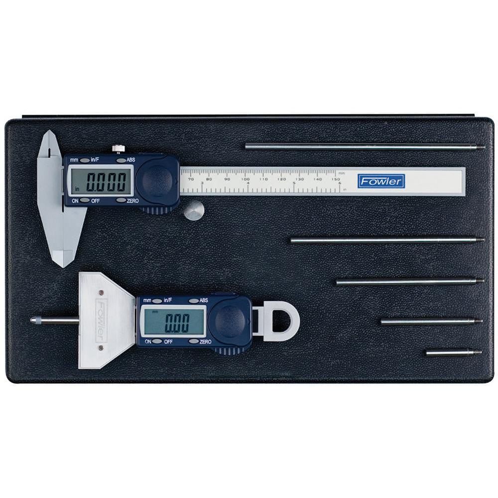 FOWLER 54-004-255 Depth Gage Kits; Depth Gage Minimum Measurement (Inch): 0 ; Depth Gage Maximum Measurement (Inch): 16in ; Depth Gage Maximum Measurement (mm): 550.00 ; Caliper Minimum Measurement (mm): 0.00 ; Caliper Minimum Measurement (Inch): 0 Image