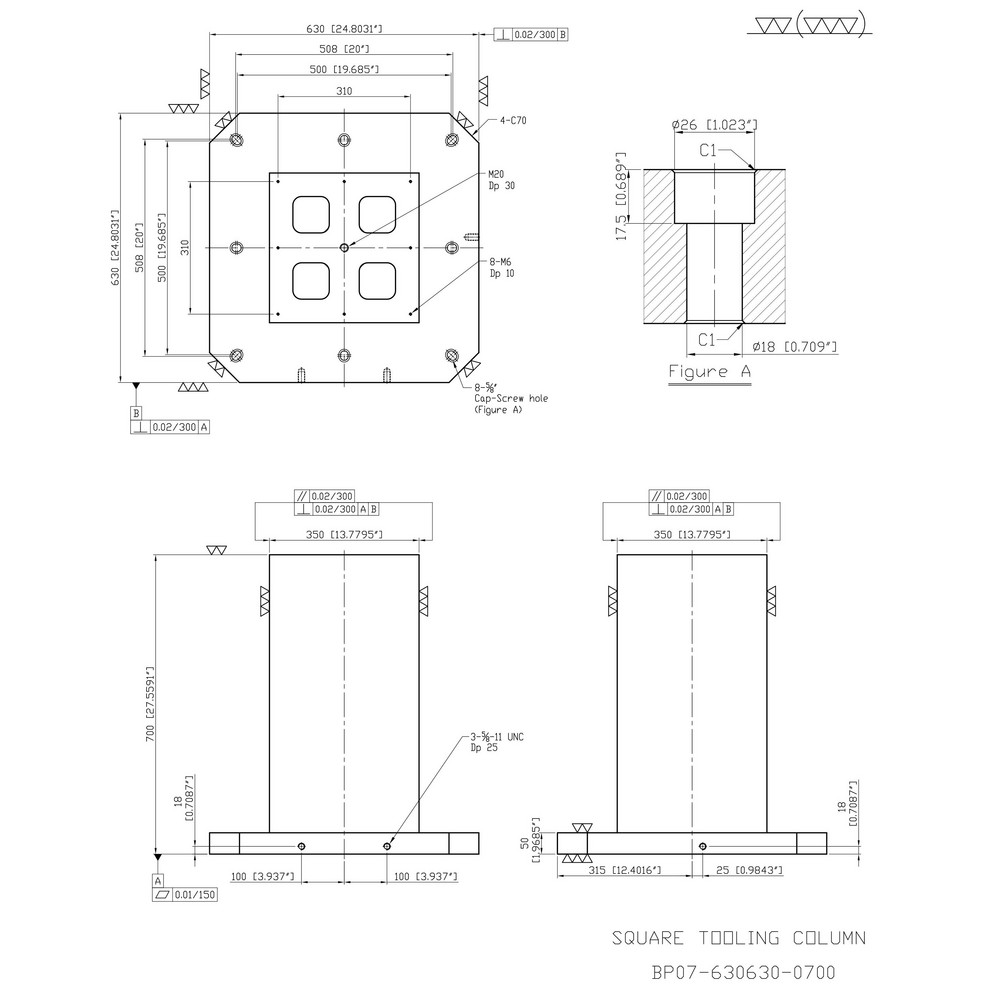 Square Column Size Chart TombstoneCity - Fixture Columns; Column Shape: Square; Square Size: 630 ...