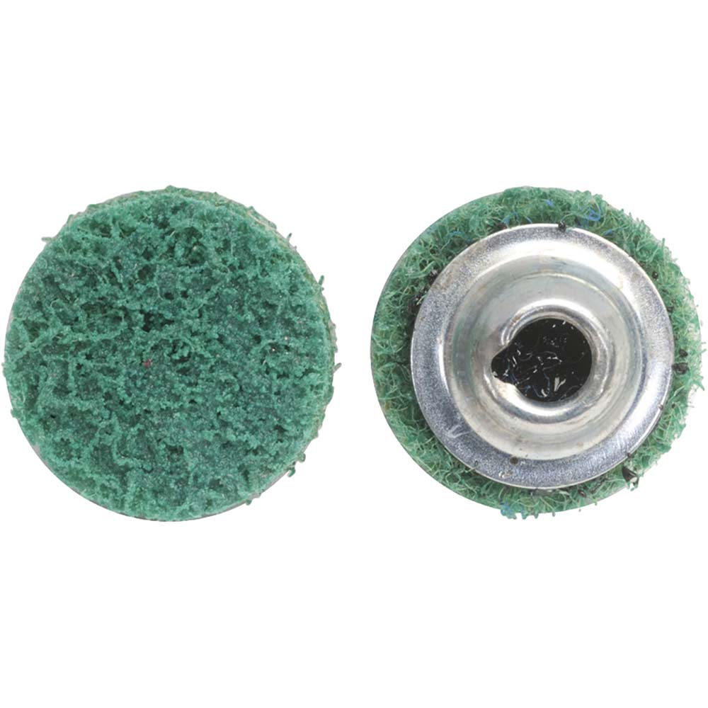 Quick-Change Disc: Type S, 2" Dia, Aluminum Oxide, Non-Woven - Green, Nylon Web-Backed, 20000 RPM, Series Bear-Tex Rapid Prep