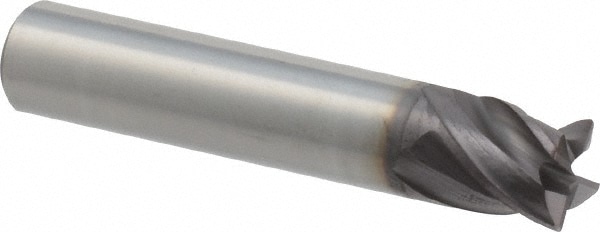 M.A. Ford. 17737502A Corner Radius End Mill: 3/8" Dia, 3/8" LOC, 0.015" Radius, 4 Flutes, Solid Carbide 