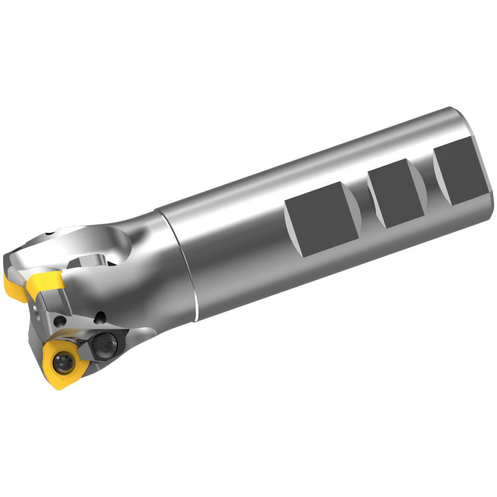 Mitsubishi | DiaEdge Indexable High-Feed End Mill: AJXU14R323WA24S, 2.0000, 1.5000" Shank Dia, Cylindrical Shank - Uses 3 JDM.1405 Inserts, 0.0790"
