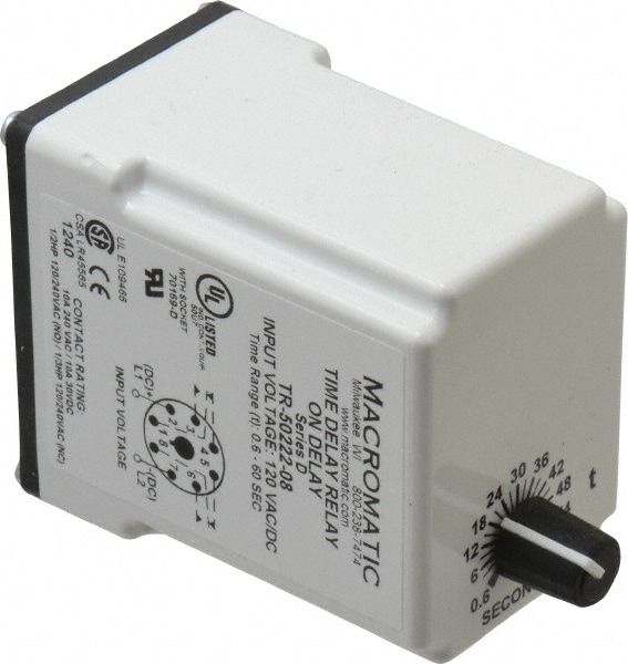 Macromatic TR-50222-08 8 Pin, Multiple Range DPDT Time Delay Relay Image