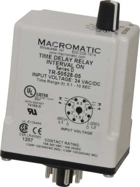 Macromatic TR-50528-05 8 Pin, Multiple Range DPDT Time Delay Relay 