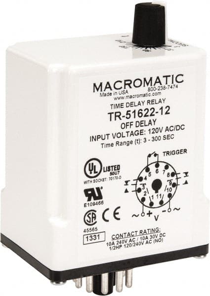 Macromatic TR-51622-12 11 Pin, Multiple Range DPDT Time Delay Relay 