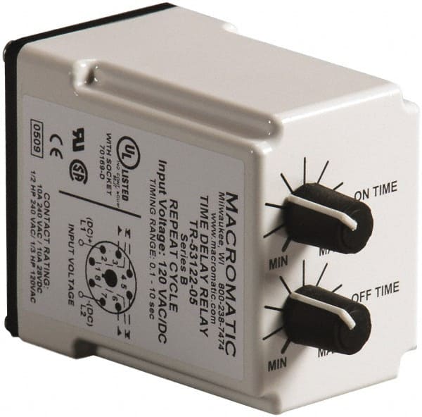 Macromatic TR-53128-05 8 Pin, Multiple Range DPDT Time Delay Relay 