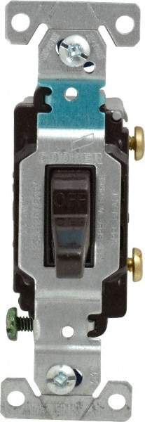 1 Pole, 120 to 277 VAC, 15 Amp, Commercial Grade Toggle Wall Switch