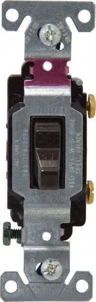 1 Pole, 120 to 277 VAC, 20 Amp, Commercial Grade Toggle Wall Switch