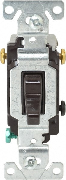 3 Pole, 120 to 277 VAC, 15 Amp, Commercial Grade Toggle Three Way Switch