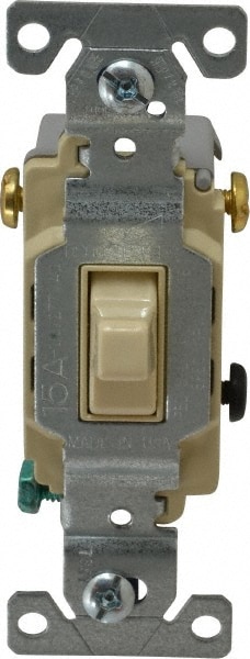 3 Pole, 120 to 277 VAC, 15 Amp, Commercial Grade Toggle Three Way Switch