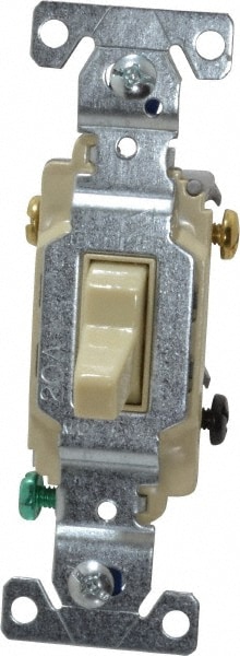 3 Pole, 120 to 277 VAC, 20 Amp, Commercial Grade Toggle Three Way Switch