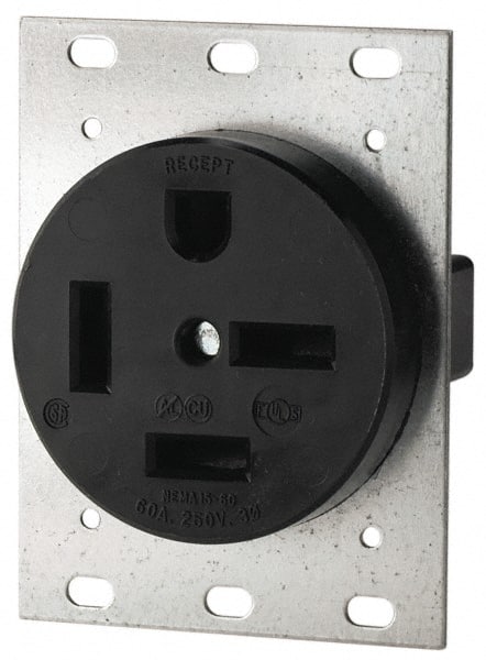 Cooper Wiring Devices 250 Vac 50a Nema 15 50r Industrial Grade Black Straight Blade Single Receptacle Msc Industrial Supply
