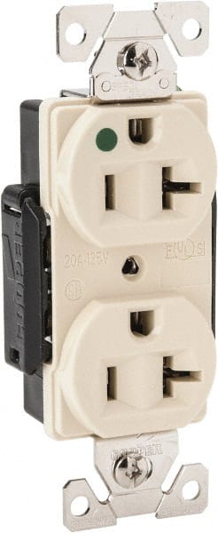 Cooper Wiring Devices AH8300V Straight Blade Duplex Receptacle: NEMA 5-20R, 20 Amps, Self-Grounding 