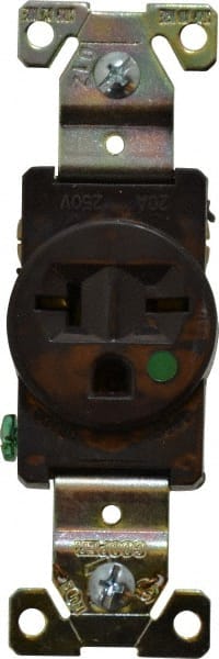 Cooper Wiring Devices 8410B Straight Blade Single Receptacle: NEMA 6-20R, 20 Amps, Self-Grounding 