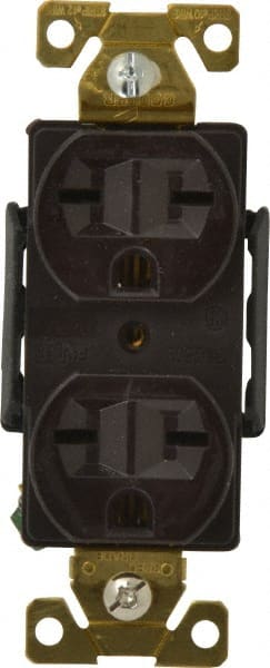 Cooper Wiring Devices AH5662B Straight Blade Duplex Receptacle: NEMA 5-15R, 15 Amps, Self-Grounding 