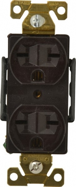 Cooper Wiring Devices AH5662B Straight Blade Duplex Receptacle: NEMA 5-15R, 15 Amps, Self-Grounding Image