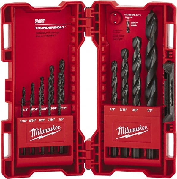 Milwaukee 48-89-2800 14 Piece Thunderbolt Black Oxide Drill Bit Set