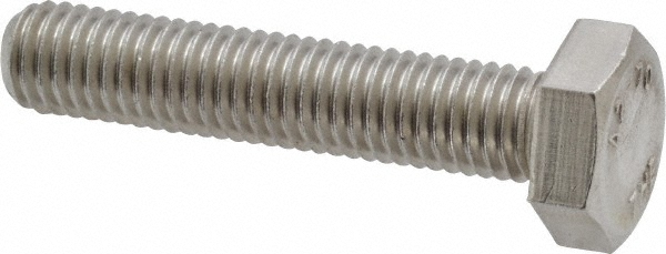 Value Collection 3MAHC0100050CP Hex Head Cap Screw: M10 x 1.50 x 50 mm, Grade 18-8 & Austenitic Grade A2 Stainless Steel, Uncoated Image