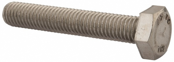Value Collection 3MAHC0100060CP Hex Head Cap Screw: M10 x 1.50 x 60 mm, Grade 18-8 & Austenitic Grade A2 Stainless Steel, Uncoated Image