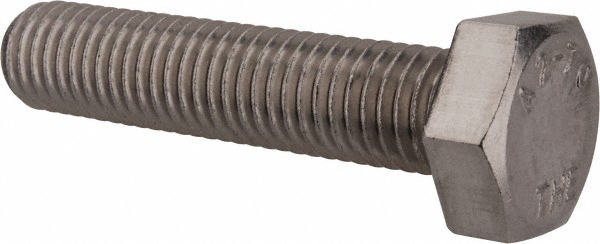 Value Collection 3MAHC0120055CP Hex Head Cap Screw: M12 x 1.75 x 55 mm, Grade 18-8 & Austenitic Grade A2 Stainless Steel, Uncoated Image