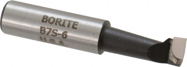 Borite B7S C-6 Boring Bar: 7/16" Min Bore, 1-1/8" Max Depth, Right Hand Cut, C6 