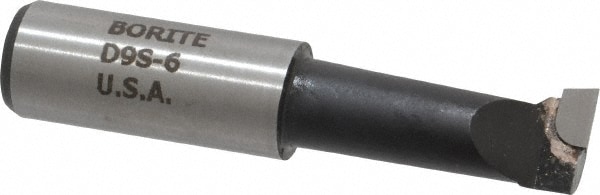 Borite D9S C-6 Boring Bar: 9/16" Min Bore, 1-1/2" Max Depth, Right Hand Cut, C6 