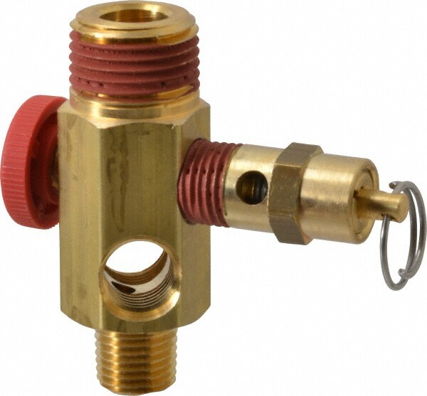 Air Compressor Air Manifold: 1.88" OAD, 2.49" OAH, Use with Portable Air Tank