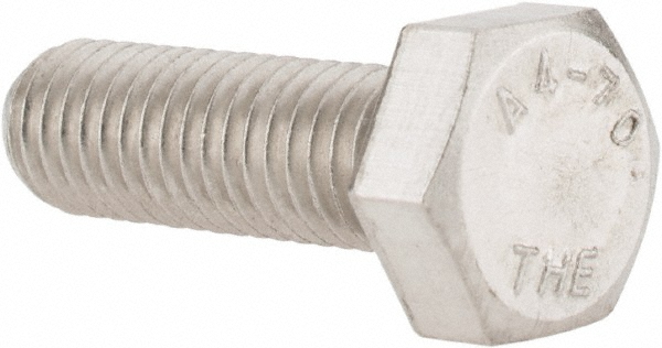 Value Collection 3M4HC0080025CP Hex Head Cap Screw: M8 x 1.25 x 25 mm, Grade 316 & Austenitic Grade A4 Stainless Steel, Uncoated Image