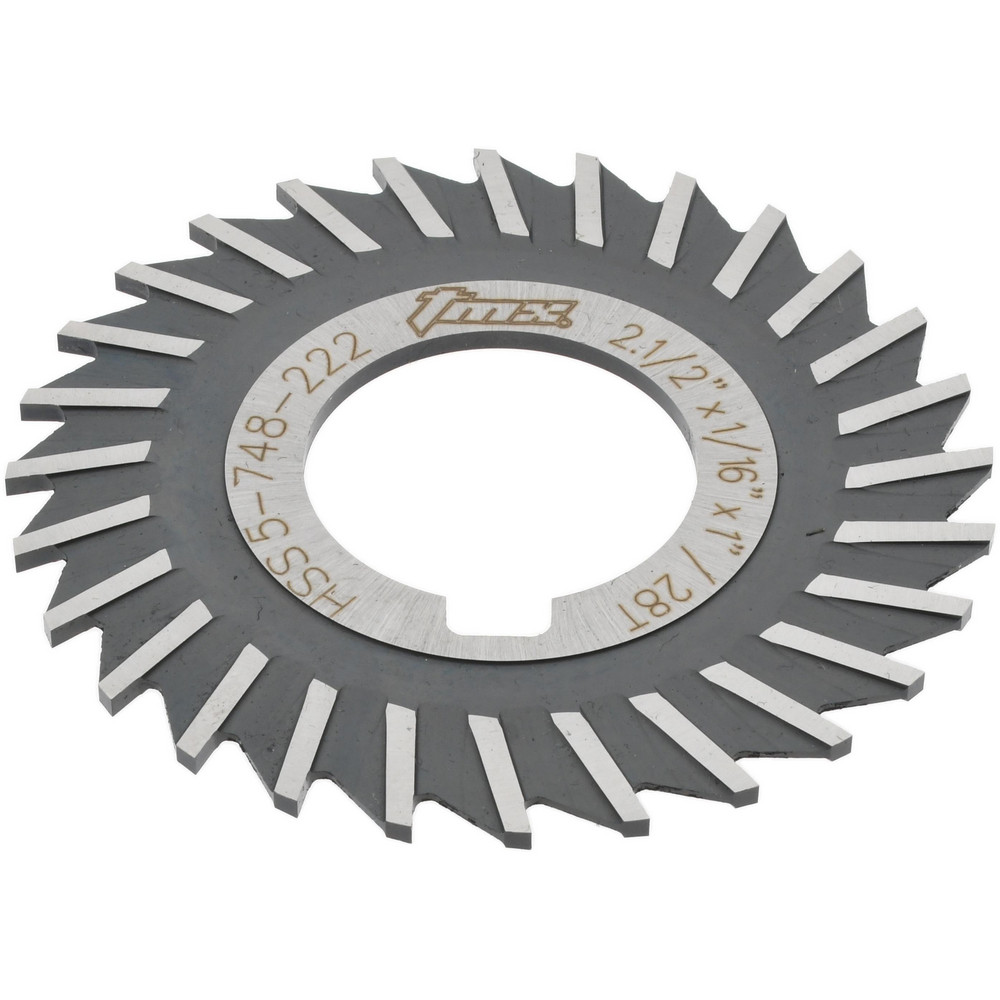Side Chip Saw: 2-1/2" Blade Dia, 1/16" Blade Thickness, 1" Arbor Hole Dia, 28 Teeth, High Speed Steel