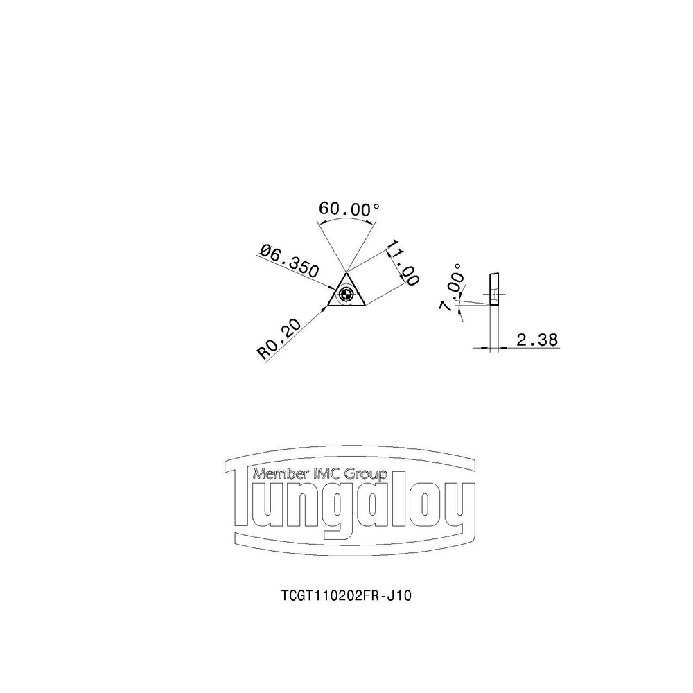 Tungaloy - Turning Insert: TCGT110202FRJ10 J740, Carbide | MSC Direct