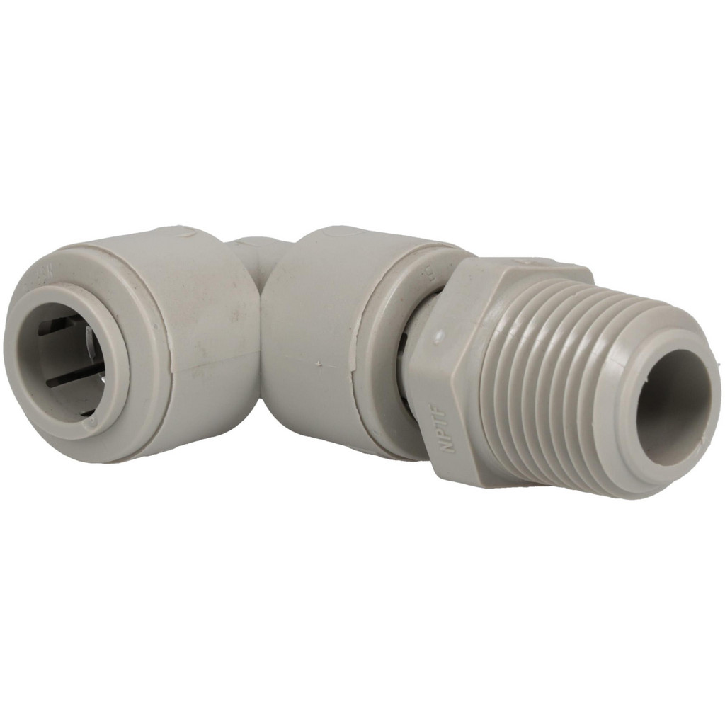Parker - Push-to-Connect Fitting: Male Swivel Elbow, NPTF, 1/2