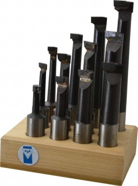 Made in USA PD750 C2 7/16 to 13/16" Min Diam, 1-1/8 to 4-1/2" Max Depth, 3/4" Shank Diam, 3-1/8 to 6-1/2" OAL Boring Bar Set Image