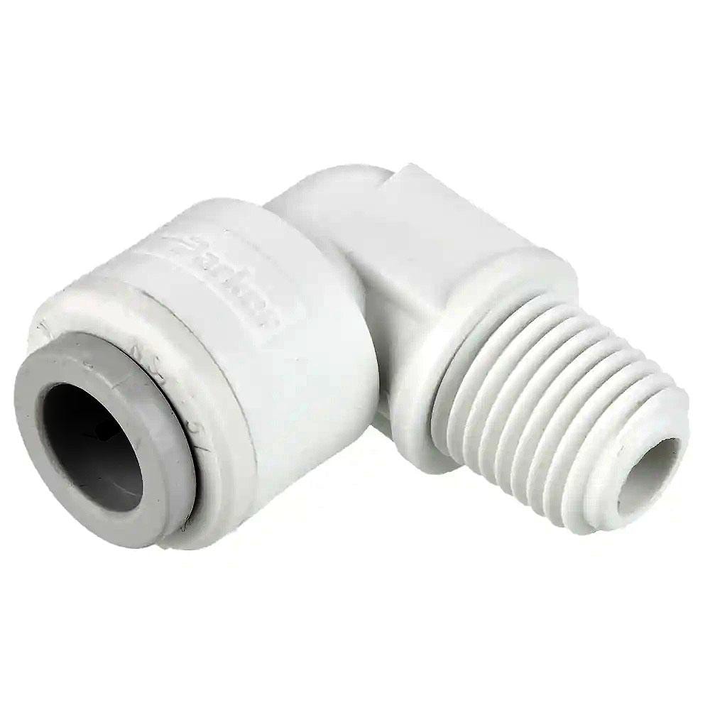 Push-To-Connect Tube to Pipe Tube Fitting: Male Elbow, 1/8" Thread, 1/4" OD