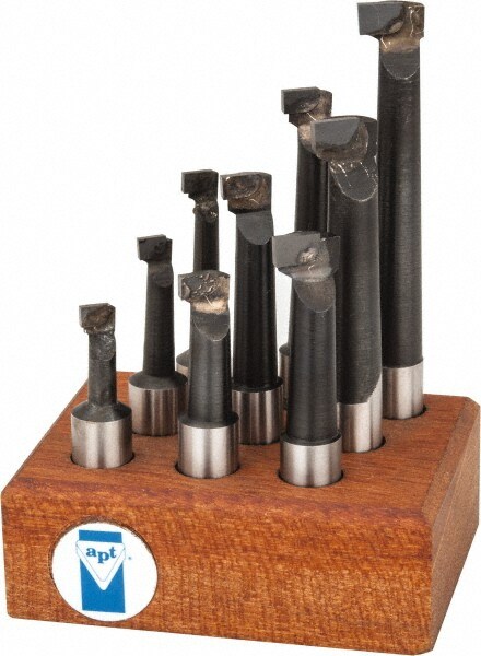 5/16 to 9/16" Min Diam, 3/4 to 3" Max Depth, 1/2" Shank Diam, 2-1/4 to 4-1/2" OAL Boring Bar Set