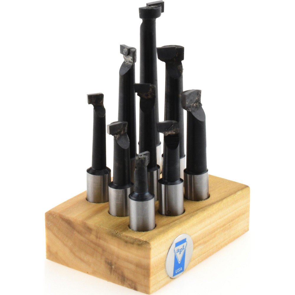 5/16 to 9/16" Min Diam, 3/4 to 3" Max Depth, 1/2" Shank Diam, 2-1/4 to 4-1/2" OAL Boring Bar Set