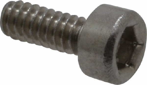 Value Collection MASC00160004CP Hex Head Cap Screw: M1.6 x 0.35 x 4 mm, Grade 18-8 & Austenitic Grade A2 Stainless Steel, Uncoated Image