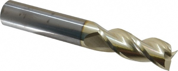 SQUARE END 1//4/" 3 FLUTE 37° HELIX CARBIDE END MILL FOR ALUMINUM ZRN COATED