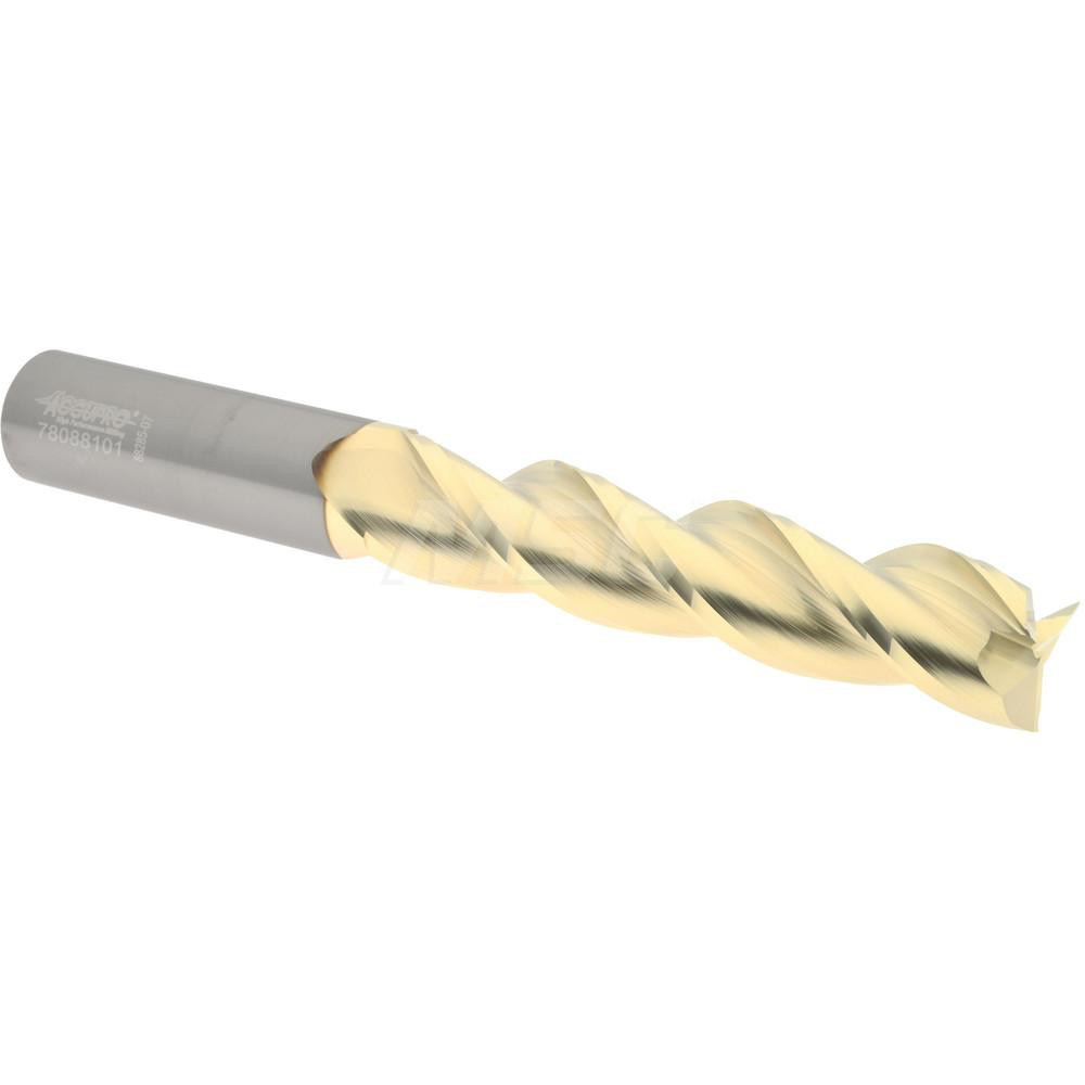 Accupro 35075056C5 Square End Mill: 3/4 Dia, 3-1/2 LOC, 3/4 Shank Dia, 6 OAL, 3 Flutes, Solid Carbide Image