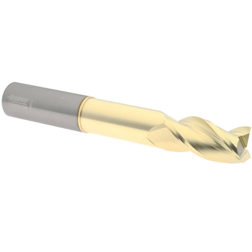 Accupro 35010032NS70C5 Square End Mill: 1 Dia, 2 LOC, 1 Shank Dia, 7 OAL, 3 Flutes, Solid Carbide Image
