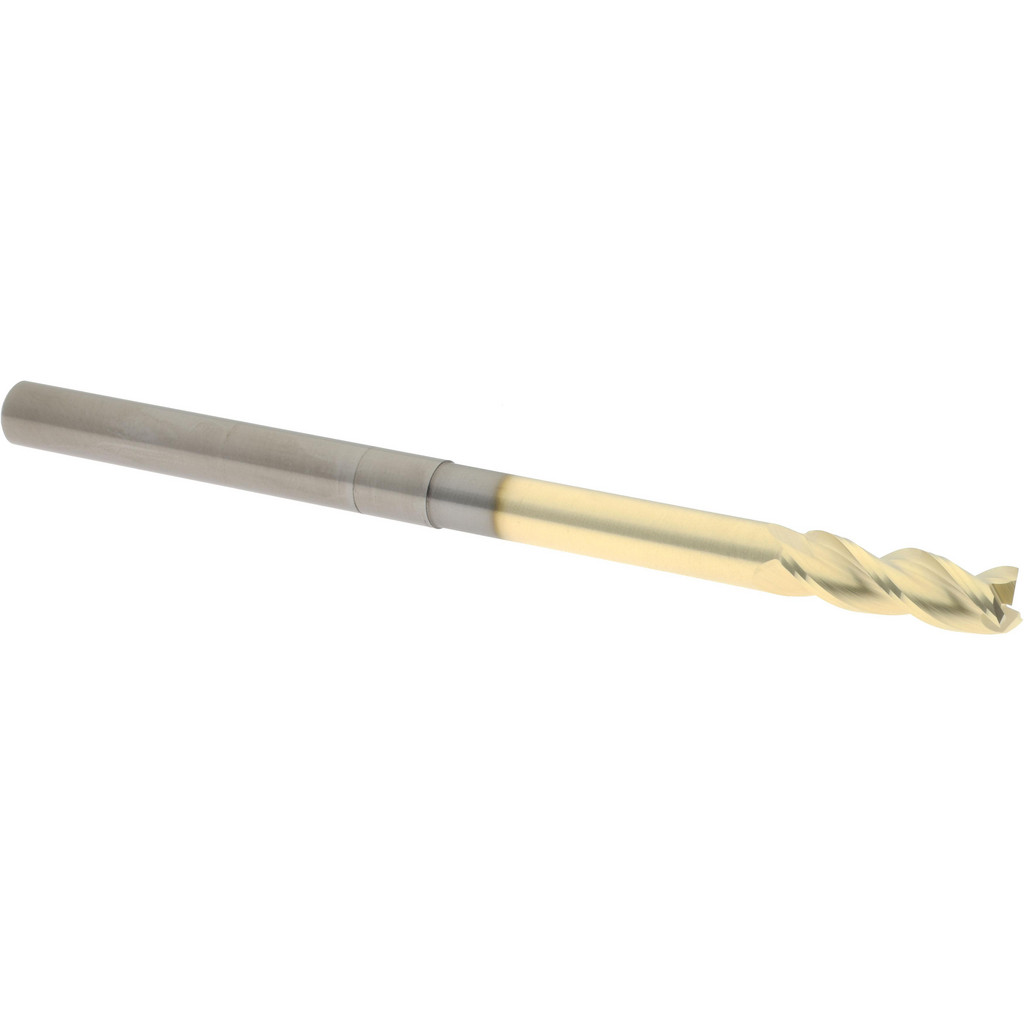 319898 Square End Mill:  0.2500" Dia, 0.75" LOC, 0.25" Shank Dia, 4" OAL, 3 Flutes, Solid Carbide  