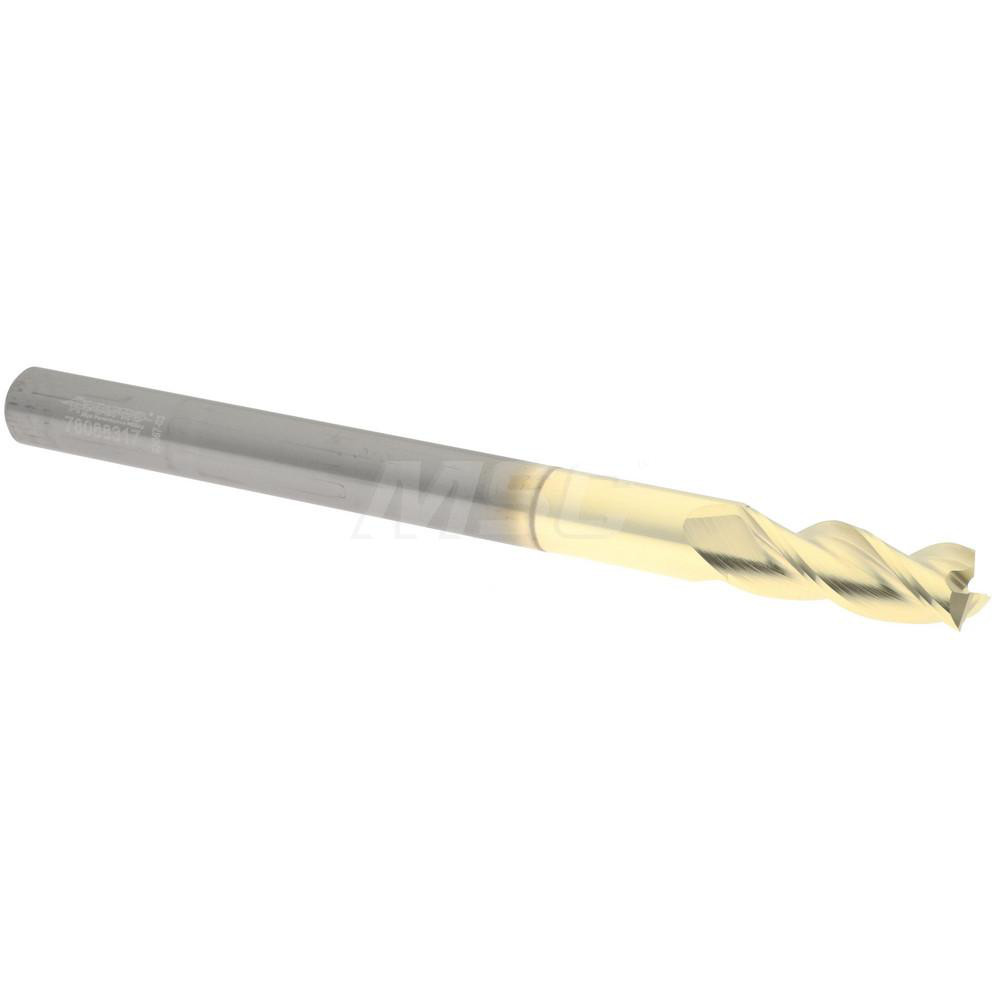 95171738 Square End Mill: 5/16 Dia, 13/16 LOC, 5/16 Shank Dia, 4 OAL, 3 Flutes, Solid Carbide  