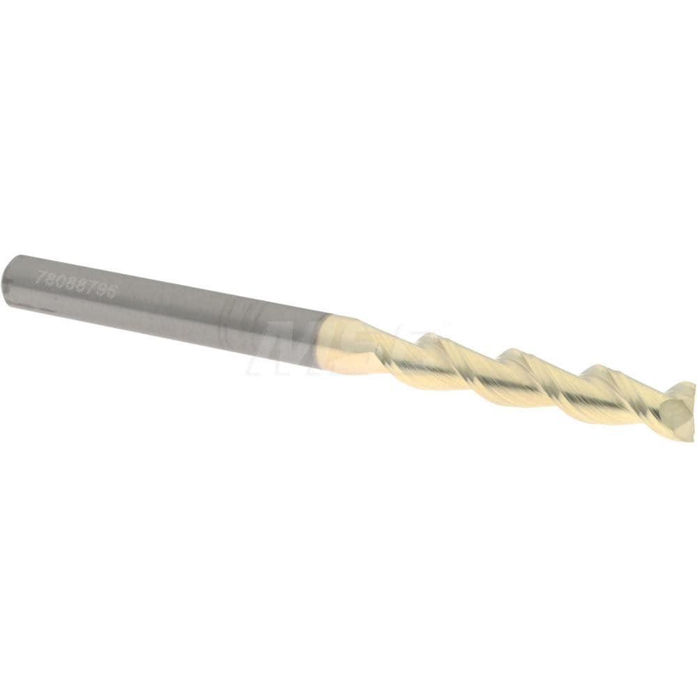 Accupro 25018716C5 Square End Mill: 3/16 Dia, 1 LOC, 3/16 Shank Dia, 2-1/2 OAL, 2 Flutes, Solid Carbide 