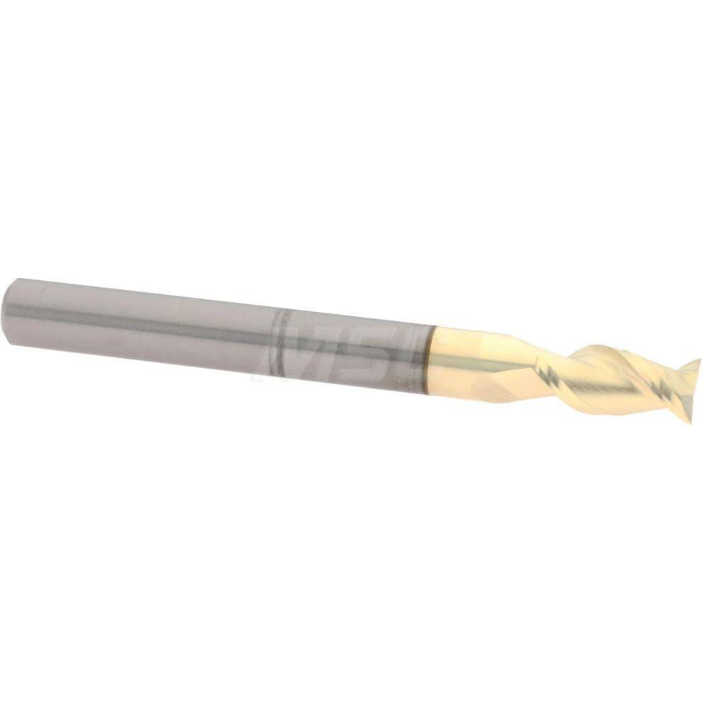 Accupro 25025008C5 Square End Mill: 1/4 Dia, 1/2 LOC, 1/4 Shank Dia, 2-1/2 OAL, 2 Flutes, Solid Carbide 