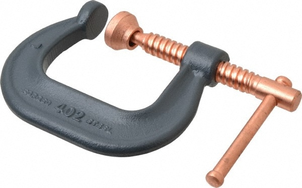 C-Clamp: 2-1/8" Max Opening, 2-5/8" Throat Depth, Forged Steel