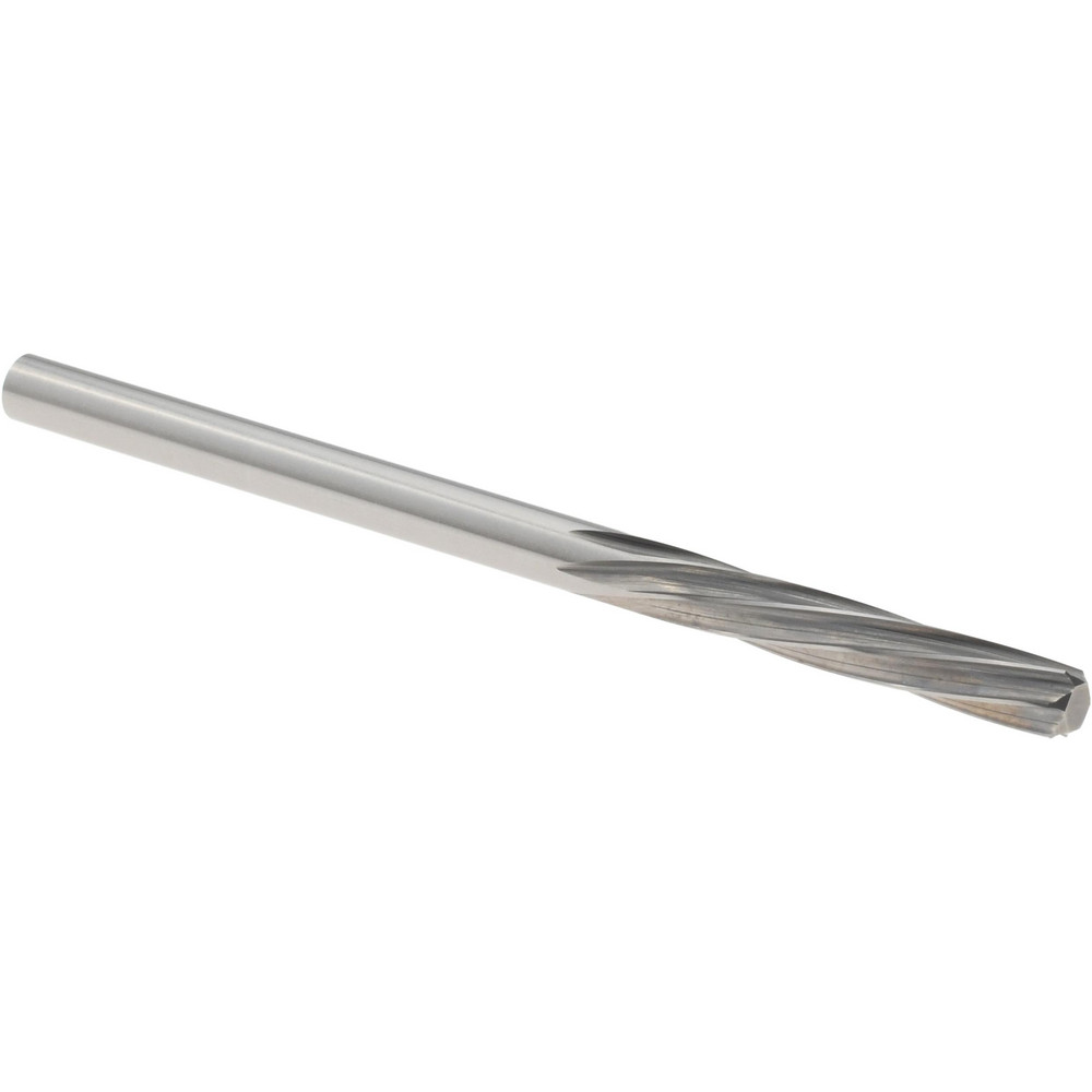 Chucking Reamer: 0.1299" Dia, 2-1/4" OAL, 0.5900" Flute Length, Straight-Cylindrical Shank, Solid Carbide